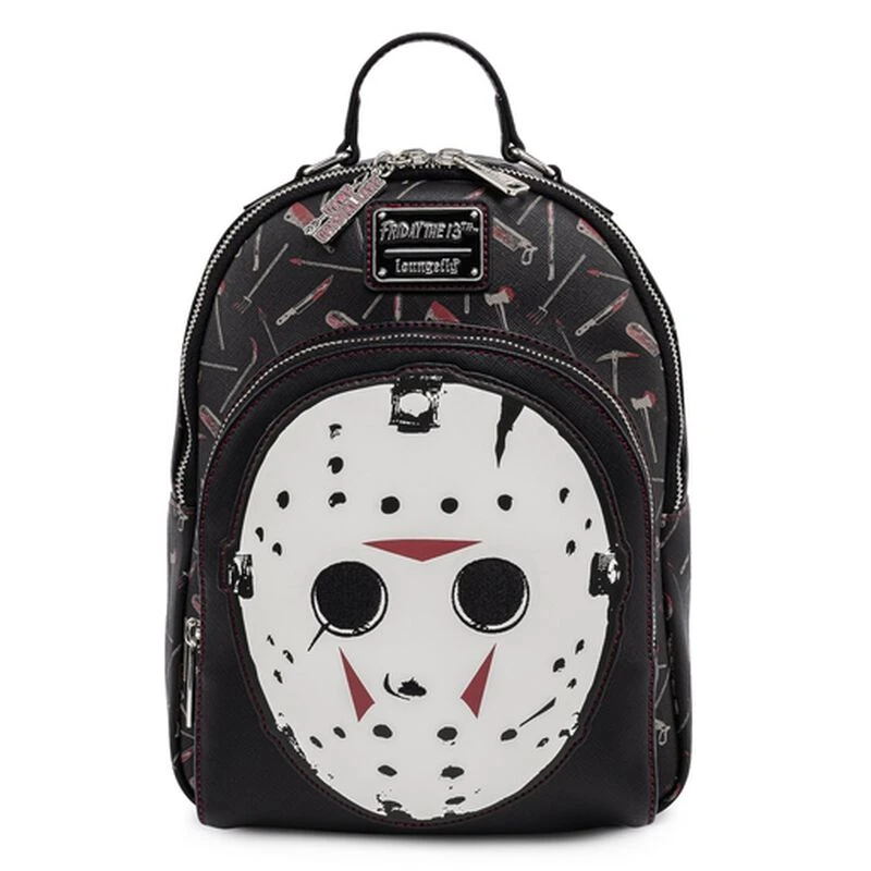 LOUNGEFLY Friday The 13th Jason Mask Mini Backpack 3 LOUNGEFLY Friday The 13th Jason Mask Mini Backpack