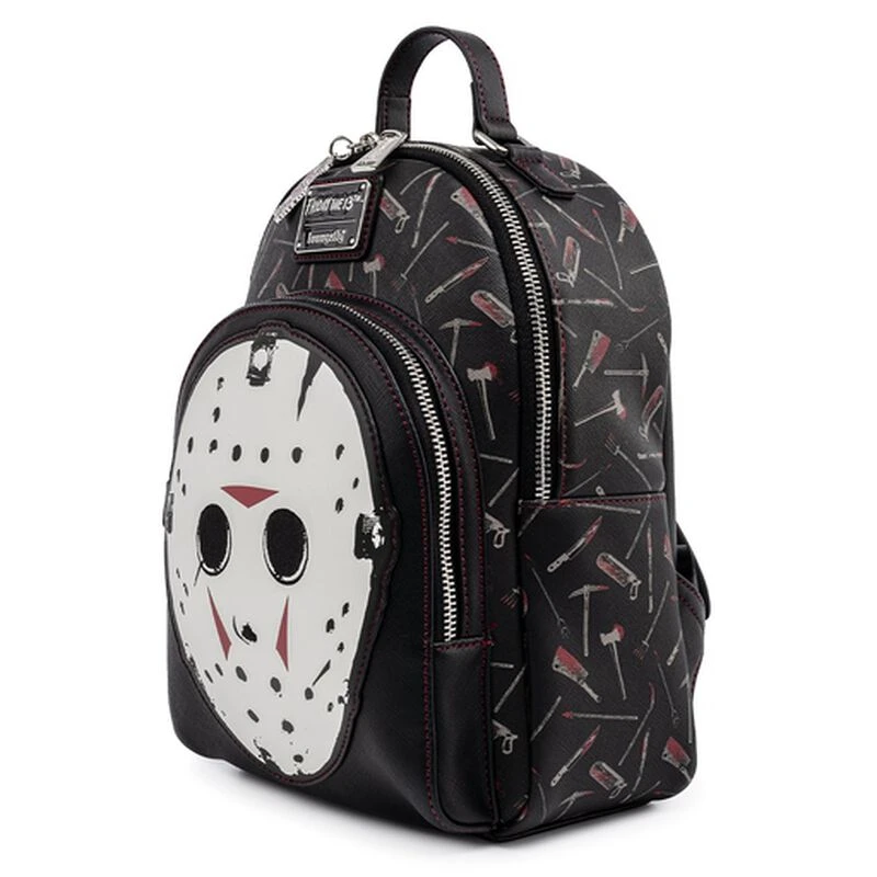 LOUNGEFLY Friday The 13th Jason Mask Mini Backpack 4 LOUNGEFLY Friday The 13th Jason Mask Mini Backpack - Image 2