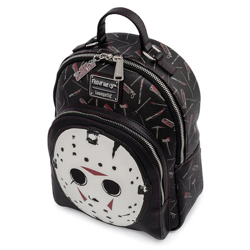 LOUNGEFLY Friday The 13th Jason Mask Mini Backpack 5 LOUNGEFLY Friday The 13th Jason Mask Mini Backpack - Image 3
