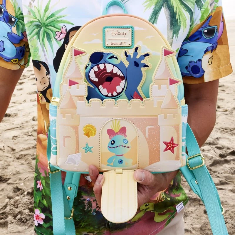 LOUNGEFLY Stitch Sandcastle Beach Surprise Mini Backpack 4 LOUNGEFLY Stitch Sandcastle Beach Surprise Mini Backpack - Image 2