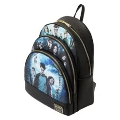 LOUNGEFLY Harry Potter Movie Posters Triple Pocket Mini Backpack -Loungefly HPBK0210 LFHARRYPOTTERTRILOGYSERIES2TRIPLEPOCKETMINIBACKPACK0672QUARTER