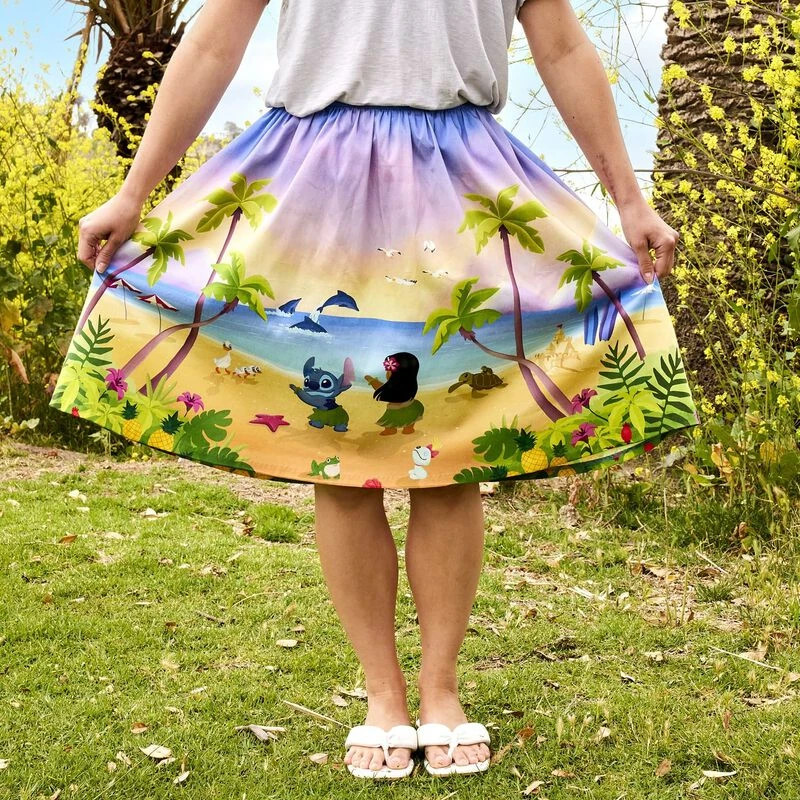 LOUNGEFLY Stitch Shoppe Lilo & Stitch Beach Scene Sandy Skirt 4 LOUNGEFLY Stitch Shoppe Lilo & Stitch Beach Scene Sandy Skirt - Image 2