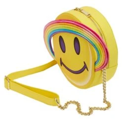 LOUNGEFLY Lisa Frank Yellow Rainbow Ring Saturn Crossbody Bag 10 LOUNGEFLY Lisa Frank Yellow Rainbow Ring Saturn Crossbody Bag -Loungefly LSFTB0005 4