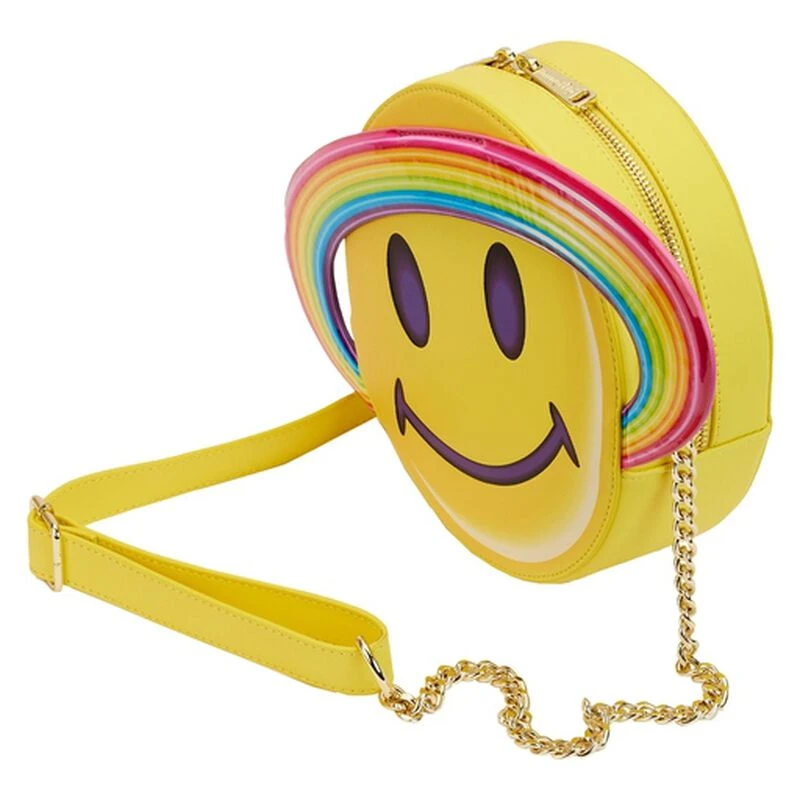LOUNGEFLY Lisa Frank Yellow Rainbow Ring Saturn Crossbody Bag 6 LOUNGEFLY Lisa Frank Yellow Rainbow Ring Saturn Crossbody Bag - Image 4