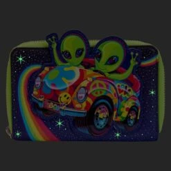 LOUNGEFLY Lisa Frank Cosmic Alien Ride Zip Around Wallet -Loungefly LSFWA0004 4