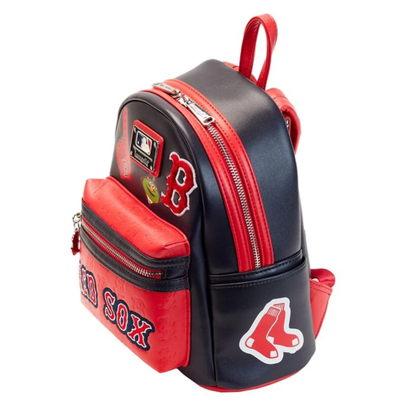 LOUNGEFLY MLB Boston Red Sox Patches Mini Backpack 4 LOUNGEFLY MLB Boston Red Sox Patches Mini Backpack - Image 2