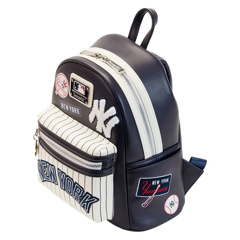 LOUNGEFLY MLB NY Yankees Patches Mini Backpack 5 LOUNGEFLY MLB NY Yankees Patches Mini Backpack - Image 3