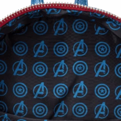 LOUNGEFLY Marvel Metallic Captain America Cosplay Mini Backpack -Loungefly MVBK0276 LFMARVELSHINECAPTAINAMERICAMINIBACKPACK0117INSIDE