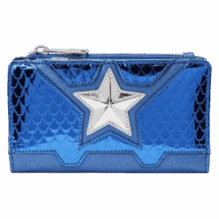 LOUNGEFLY Marvel Metallic Captain America Cosplay Flap Wallet