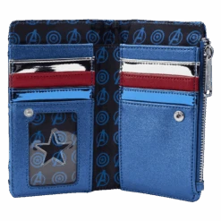 LOUNGEFLY Marvel Metallic Captain America Cosplay Flap Wallet -Loungefly MVWA0197 LFMARVELSHINECAPTAINAMERICAFLAPWALLET0121INSIDE