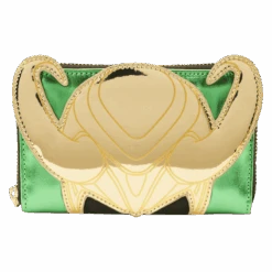 LOUNGEFLY Marvel Metallic Loki Zip Around Wallet