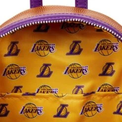 LOUNGEFLY NBA Los Angeles Lakers Basketball Logo Mini Backpack -Loungefly NBABK0002 5