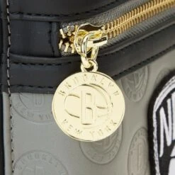 LOUNGEFLY NBA Brooklyn Nets Patch Icons Mini Backpack -Loungefly NBABK0020 LFNBABROOKLYNNETSPATCHSICONSMINIBACKPACK0394ZIPPER
