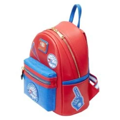 LOUNGEFLY NBA Philadelphia 76ers Patch Icons Mini Backpack -Loungefly NBABK0024 LFNBAPHILADELPHIA76ERSPATCHISONSMINIBACKPACK0460QUARTER