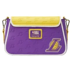 LOUNGEFLY NBA Los Angeles Lakers Patch Icons Crossbody Bag -Loungefly NBATB0005 LFNBALAKERSPATCHICONSCROSSBODYBAG0366BACK