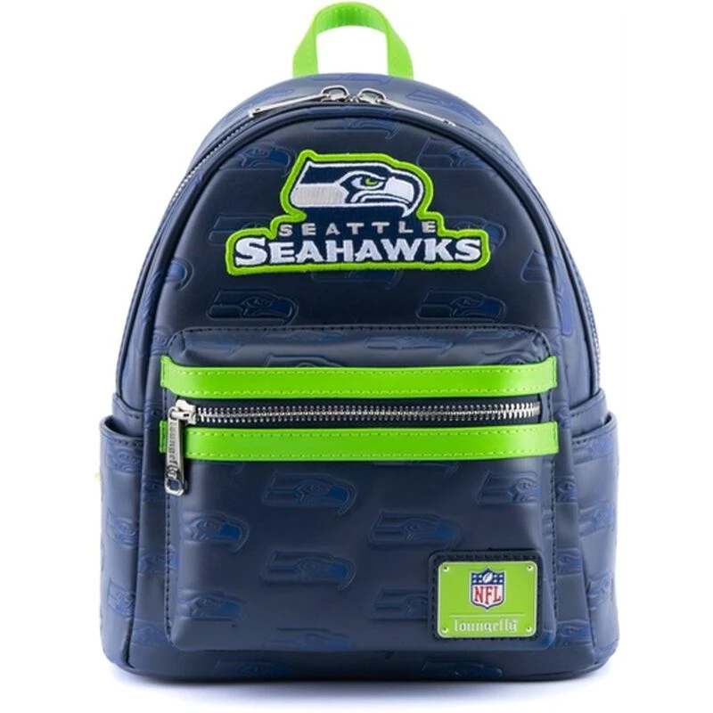 LOUNGEFLY NFL Seattle Seahawks Logo Mini Backpack 3 LOUNGEFLY NFL Seattle Seahawks Logo Mini Backpack