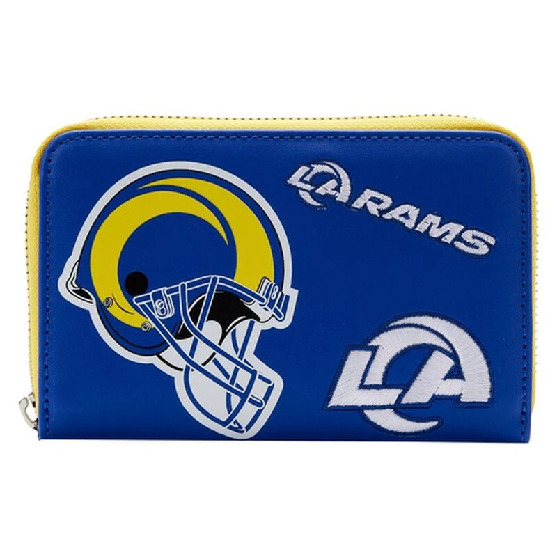 LOUNGEFLY NFL Los Angeles Rams Patches Zip Around Wallet 3 LOUNGEFLY NFL Los Angeles Rams Patches Zip Around Wallet