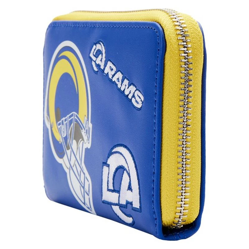 LOUNGEFLY NFL Los Angeles Rams Patches Zip Around Wallet 4 LOUNGEFLY NFL Los Angeles Rams Patches Zip Around Wallet - Image 2