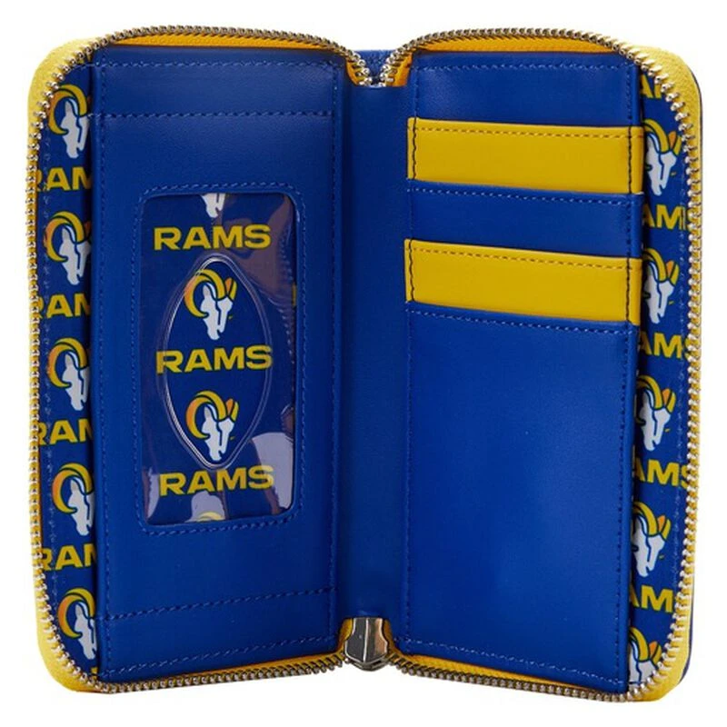 LOUNGEFLY NFL Los Angeles Rams Patches Zip Around Wallet 6 LOUNGEFLY NFL Los Angeles Rams Patches Zip Around Wallet - Image 4