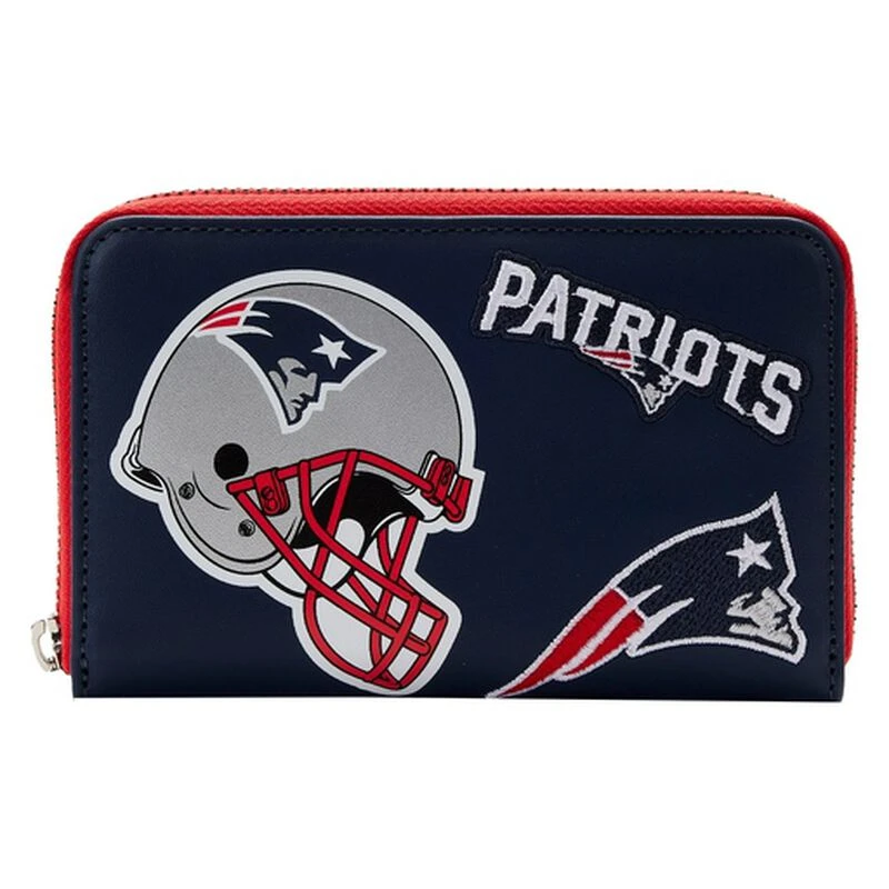 LOUNGEFLY NFL New England Patriots Patches Zip Around Wallet 3 LOUNGEFLY NFL New England Patriots Patches Zip Around Wallet