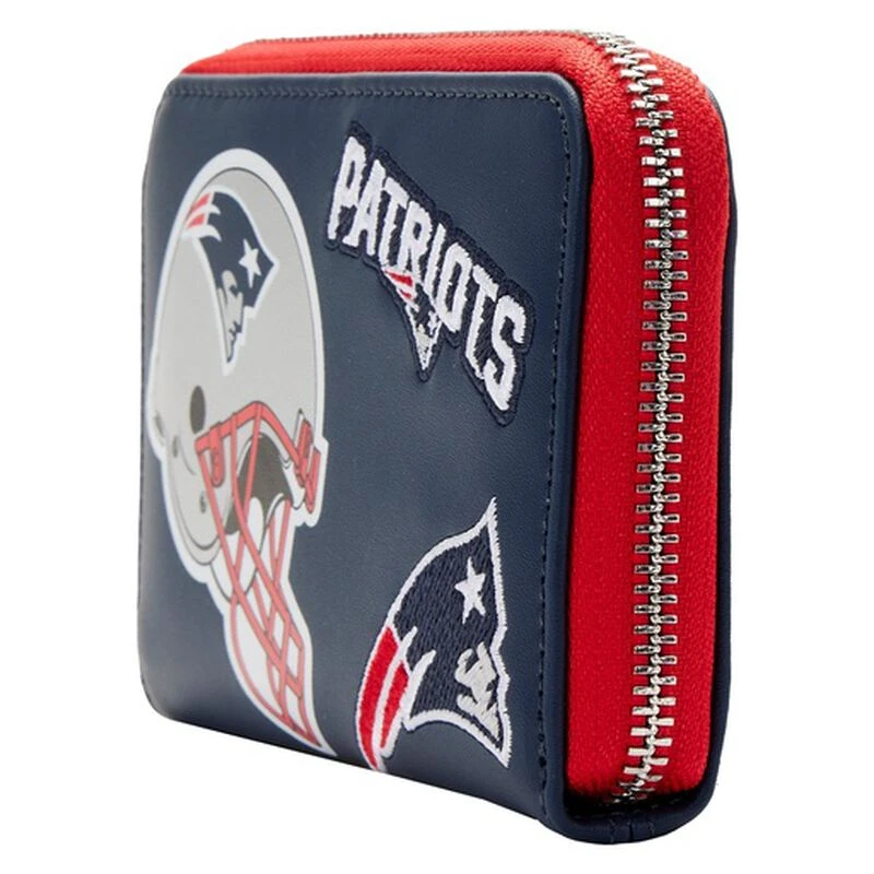 LOUNGEFLY NFL New England Patriots Patches Zip Around Wallet 4 LOUNGEFLY NFL New England Patriots Patches Zip Around Wallet - Image 2