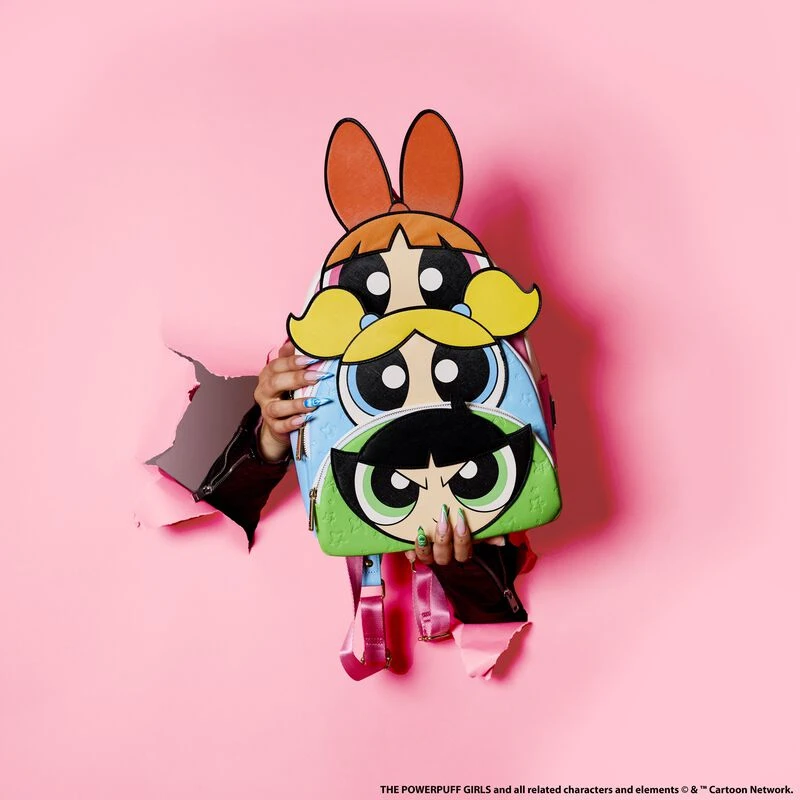 LOUNGEFLY Powerpuff Girls Triple Pocket Backpack 4 LOUNGEFLY Powerpuff Girls Triple Pocket Backpack - Image 2