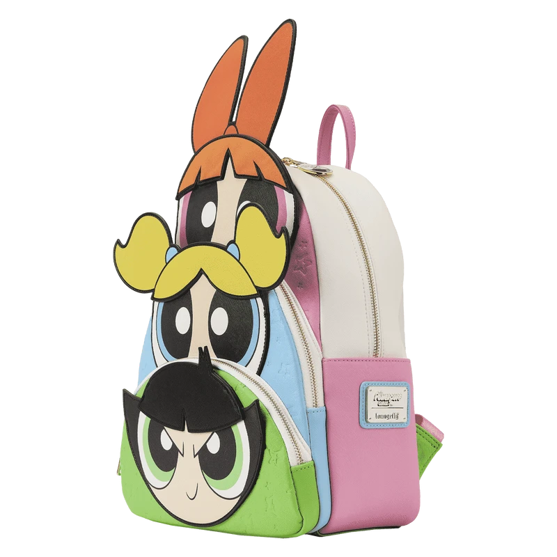 LOUNGEFLY Powerpuff Girls Triple Pocket Backpack 6 LOUNGEFLY Powerpuff Girls Triple Pocket Backpack - Image 4