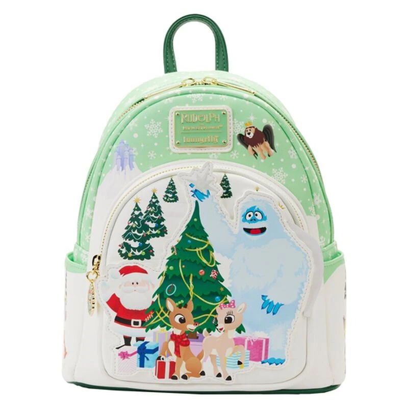 LOUNGEFLY Rudolph The Red-Nosed Reindeer Holiday Group Mini Backpack 3 LOUNGEFLY Rudolph The Red-Nosed Reindeer Holiday Group Mini Backpack