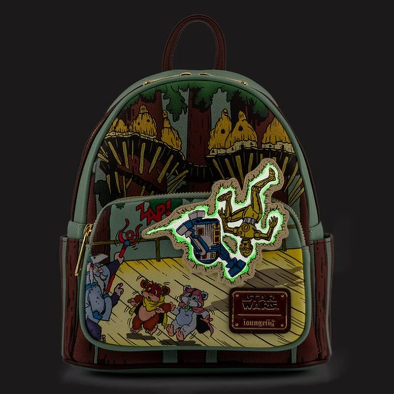 LOUNGEFLY Exclusive - Ewoks And Droids Glow In The Dark Mini Backpack 5 LOUNGEFLY Exclusive - Ewoks And Droids Glow In The Dark Mini Backpack - Image 3