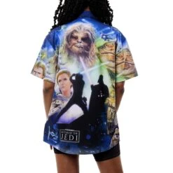 LOUNGEFLY Star Wars Return Of The Jedi Poster Camp Shirt -Loungefly STLFSH0002 LFSTARWARSRETURNOFTHEJEDIPOSTERCAMPSHIRT 004