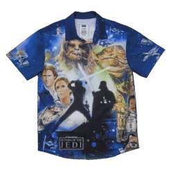 LOUNGEFLY Star Wars Return Of The Jedi Poster Camp Shirt -Loungefly STLFSH0002S LFSTARWARSRETURNOFTHEJEDIPOSTERCAMPSHIRT2099FRONT