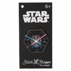 LOUNGEFLY Stitch Shoppe Dark Side Vs. Light Side Comic Book Crossbody Bag -Loungefly STSSTB0001 SSSTARWARSDARKSIDEVSLIGHTSIDECOMICBOOKLIGHTUPCROSSBODY1811PINFRONT