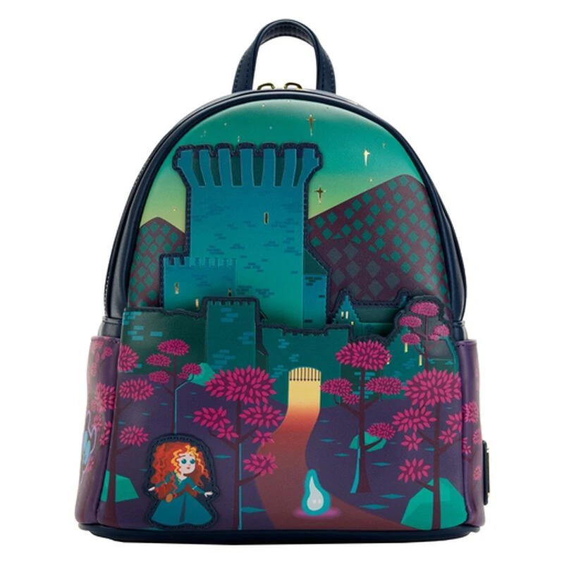 LOUNGEFLY Brave Princess Merida Castle Mini Backpack 3 LOUNGEFLY Brave Princess Merida Castle Mini Backpack