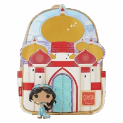 LOUNGEFLY Limited Edition Bundle - Aladdin 30th Anniversary Palace Mini Backpack And Pop! Jasmine (Diamond)