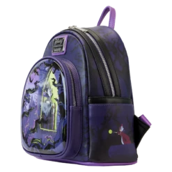 LOUNGEFLY Limited Edition Maleficent Window Box Glow Mini Backpack 13 LOUNGEFLY Limited Edition Maleficent Window Box Glow Mini Backpack -Loungefly WDBK3079 LFDISNEYMALIFICENTWINDOWBOXMINIBACKPACK0360SIDE