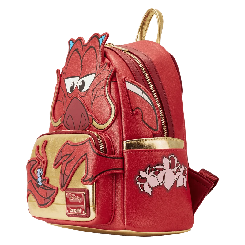 LOUNGEFLY Mulan 25th Anniversary Mushu Glitter Cosplay Mini Backpack 5 LOUNGEFLY Mulan 25th Anniversary Mushu Glitter Cosplay Mini Backpack - Image 3