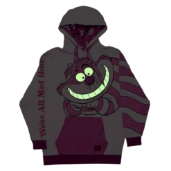 LOUNGEFLY Alice In Wonderland Glow Cheshire Cat Unisex Hoodie -Loungefly WDFHD0028 LFDISNEYAIWCHESHIRECATMADHEREUNISEXHOODIE0329GLOW