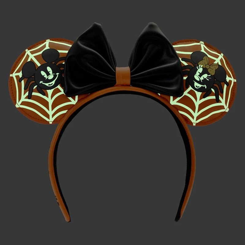 LOUNGEFLY Stitch Shoppe Mickey & Minnie Mouse Spider Glow Ear Headband 3 LOUNGEFLY Stitch Shoppe Mickey & Minnie Mouse Spider Glow Ear Headband - Image 2