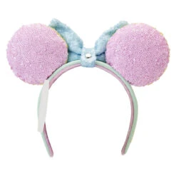 LOUNGEFLY Limited Edition Exclusive - Minnie Mouse Pastel Sequin Ear Headband -Loungefly WDHB0115 LFDISNEYMINNIEPASTELSEQUINHEADBAND0746BACK