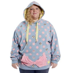 LOUNGEFLY Minnie Mouse Pastel Polka Dot Unisex Hoodie -Loungefly WDLFHD0023 LF DISNEY MINNIE DOTS FRENCH TERRY UNISEX HOODIE 012