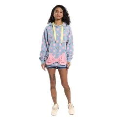 LOUNGEFLY Minnie Mouse Pastel Polka Dot Unisex Hoodie -Loungefly WDLFHD0023 LF DISNEY MINNIE DOTS FRENCH TERRY UNISEX HOODIE 023