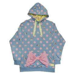 LOUNGEFLY Minnie Mouse Pastel Polka Dot Unisex Hoodie -Loungefly WDLFHD0023 LFDISNEYMINNIEDOTSFRENCHTERRYUNISEXHOODIE2794FRONT