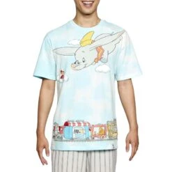 LOUNGEFLY Dumbo Train Cloud Wash Unisex Tee -Loungefly WDLFSH0021 STC LFDISNEYDUMBOTRAINCLOUDWASHUNISEXTEE 002