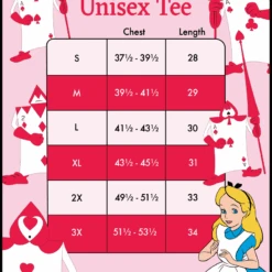 LOUNGEFLY Alice In Wonderland Playing Cards Unisex Tee -Loungefly WDLFSH0026 Alice Cards Unisex Tee
