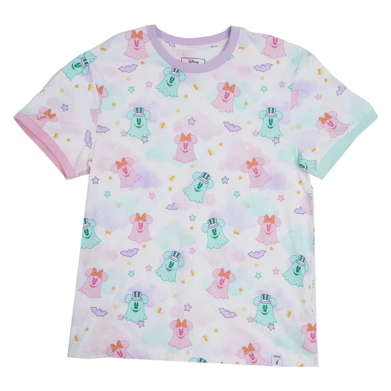 LOUNGEFLY Mickey And Minnie Mouse Pastel Ghost Unisex Tee 6 LOUNGEFLY Mickey And Minnie Mouse Pastel Ghost Unisex Tee - Image 5