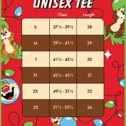 LOUNGEFLY Chip And Dale Tree Madness Unisex Tee -Loungefly WDLFSH00323 Size20Chart