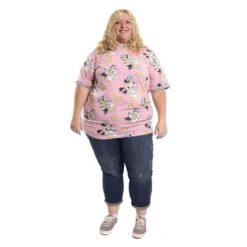 LOUNGEFLY Minnie And Daisy Pastel Polka Dot Unisex Tee -Loungefly WDLFSH0035 LF MINNIE DAISY DOTS UNISEX RINGER TEE 002