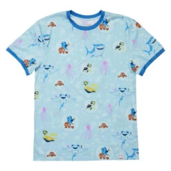 LOUNGEFLY Finding Nemo 20th Anniversary Bubbles Unisex Ringer Tee -Loungefly WDLFSH0037 LFPIXARFINDINGNEMO20THANNIVERSARYBUBBLESUNISEXRINGERTEE0267FRONT