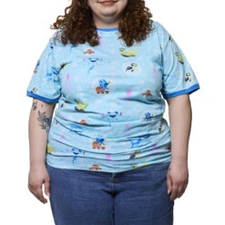 LOUNGEFLY Finding Nemo 20th Anniversary Bubbles Unisex Ringer Tee -Loungefly WDLFSH0037 LFWDPIXARNEMOBUBBLESTEE 001