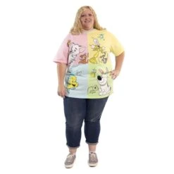 LOUNGEFLY Disney Princess Sidekicks Unisex Tee -Loungefly WDLFSH0038 LF DISNEY PRINCESS SIDEKICKS COLOR BLOCK UNISEX T SHIRT 001